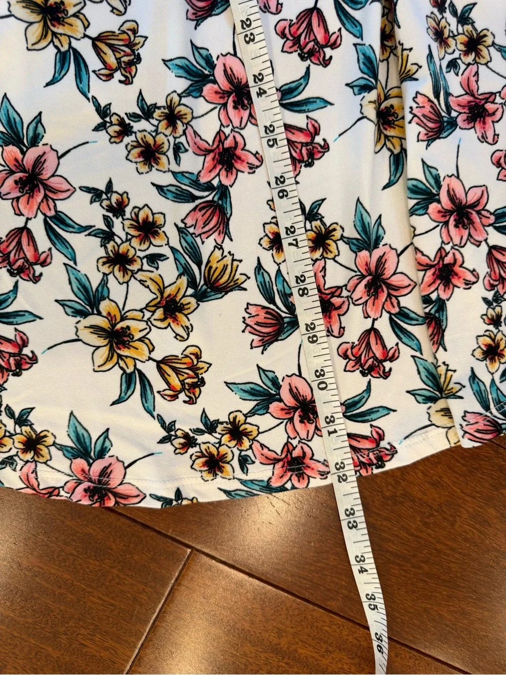 paper doll White Floral Hi-Low Dress with Pink and Yellow Blooms